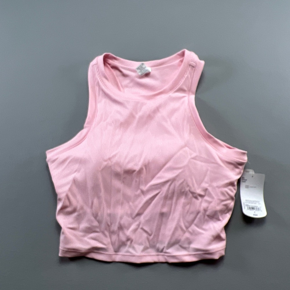Xersion Cropped Active Tank Top Womens Small Cherry Blossom Ribbed Quick Dri